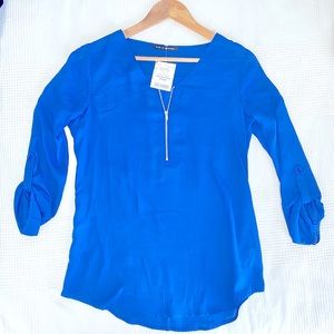 $8 w/ Bundle - Zac & Rachel Royal Blue Blouse